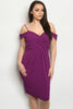 Plus Size Purple Cold Shoulder Sheath Dress
