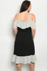 Black and White Polka Dot Cold Shoulder Dress