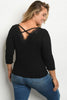 Black Lace Accent Sweater Top