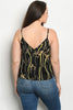 Black and Yellow Lace Accent Plus Size Tank Top