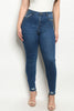 Medium Blue Distressed Denim Plus Size Skinny Jeans