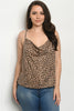 Taupe Leopard Print Plus Size Sleeveless Top