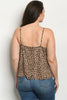 Taupe Leopard Print Plus Size Sleeveless Top