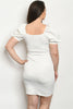White Ruffled Peplum Plus Size Bodycon Dress