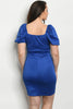 Royal Blue Ruffled Peplum Plus Size Bodycon Dress
