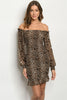 Cold Shoulder Leopard Print Bodycon Dress