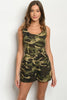Camouflage Sleeveless Belted Romper