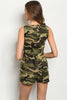 Camouflage Sleeveless Belted Romper