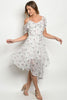 White Floral Cold Shoulder Flowy Dress
