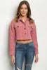 Mauve Pink Corduroy Crop Jacket