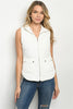 White Sleeveless Quilted Puffer Vest