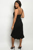 Black Strappy Ruffled Overlap Dress