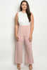 Blush Pink and White Lace Plus Size Jumpsuit
