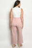 Blush Pink and White Lace Plus Size Jumpsuit