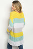 Yellow and Mint Green Long Sleeve Tunic Sweater