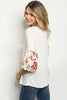 Ivory Floral Puff Sleeve Tunic Top