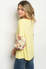 Yellow Floral Puff Sleeve Tunic Top