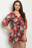 Black and Red Floral Plus Size Romper