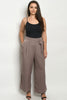 Mocha Brown Wide Leg Plus Size Pants