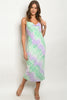 Mint Green and Lavender Tie Dye Cowl Neck Pencil Dress