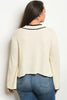 Ivory White Plus Size Bell Sleeve Sweater