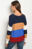 Multi Color Distressed Cardigan Sweater