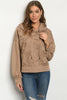 Taupe Brown Camouflage Hoodie Sweater