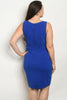 Royal Blue Vintage Inspired Belted Plus Size Dress