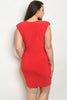 Red Stud Accent Plus Size Dress