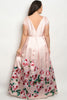 Blush Pink with Roses Plus Size Maxi Dress Gown