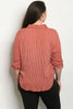 Rust Red Plus Size Striped Top