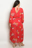 Red Floral Romper Plus Size Maxi Dress