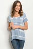 Blue and White Tie Dye Tunic Top
