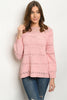 Pink Long Sleeve Knit Sweater