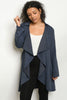 Navy Blue Long Sleeve Cardigan Jacket