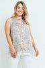 Peach Paisley Print Plus Size Top