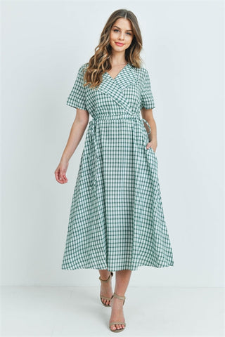 Green Checkered Retro Inspired Dress