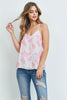 Pink and White Floral Racer Back Tank Top
