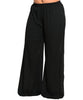 Black Wide Leg Chiffon Pants Plus Size