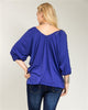 Blue Crocheted Lace Dolman Sleeve Top