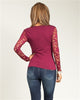 Burgundy Lace Long Sleeve Top