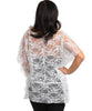 Womans Plus Size Sheer White Lace Top