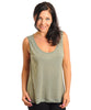 Womens Plus Size Olive Green Tank Top with Stud Accents