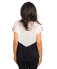 Womens Plus Size Black and White Top Sheer and Sequin Accents