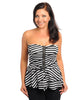 Womans Plus Size Black and White Peplum Top