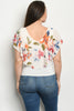 Ivory Floral Plus Size Top with Necklace