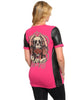 Edgy Pink and Black Tattoo Inspired Top with Skulls Plus Size