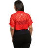 Women's Plus Size Red Lace Bolero Shrug
