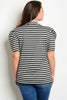 black and gray striped plus size top 
