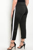 Black and White Stretch Capri Workout Lounge Pants Plus Size